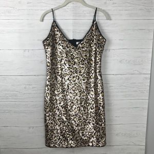 BB DAKOTA LEOPARD SEQUINS DRESS